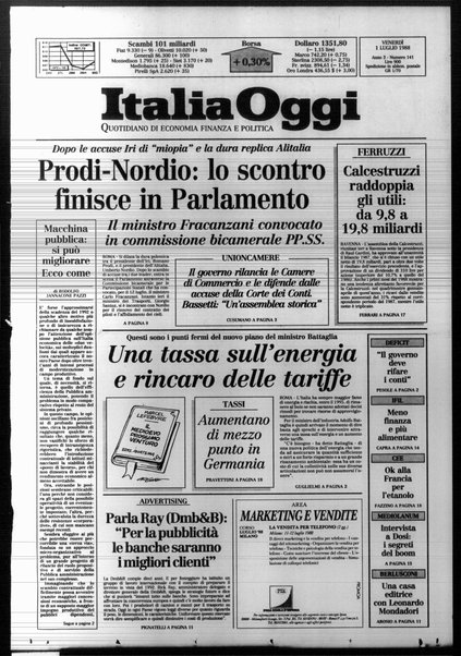 Italia oggi : quotidiano di economia finanza e politica